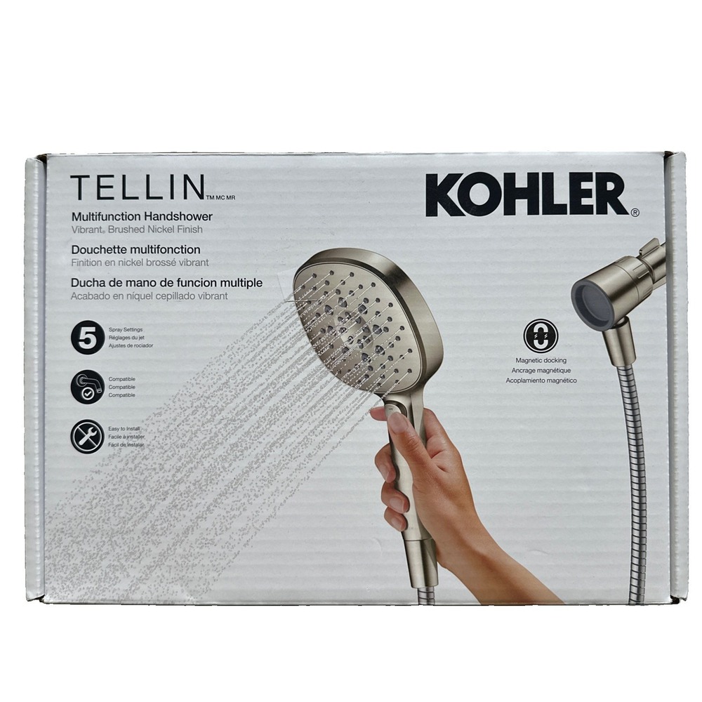 Kohler Shower Head Unisex OS Brushed Nickel Tellin R34308-G-BN 5 Spray Magnetic